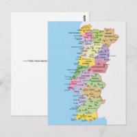 Mapa Colorido de Portugal