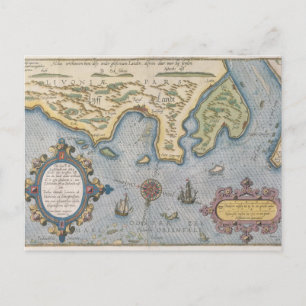 Cartão Postal Mapa comercial neerlandês do mar Báltico