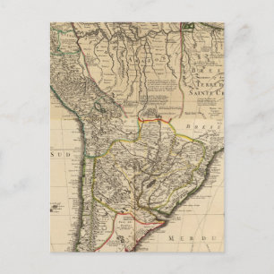 Cartão Postal Mapa composto da América do Sul