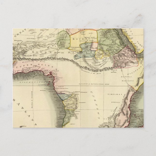 Cartão Postal Mapa da África (Frente)