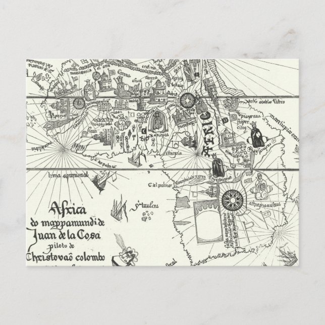Cartão Postal Mapa da África | 1500 (Frente)