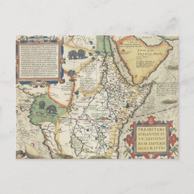 Cartão Postal Mapa da África e da Península Arábica (Frente)