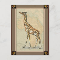 Mapa da África e uma Girafa