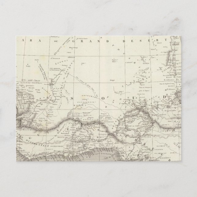 Cartão Postal Mapa da África Ocidental (Frente)