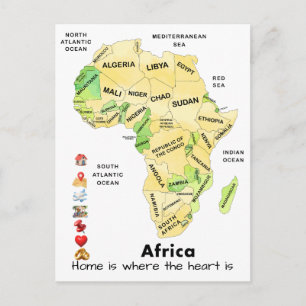 Cartão Postal Mapa da África Personalizado