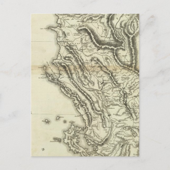 Cartão Postal Mapa da Albânia (Frente)