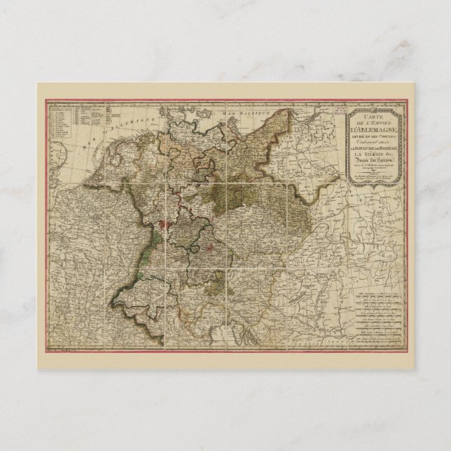 Cartão Postal Mapa da Alemanha (1800) (Frente)
