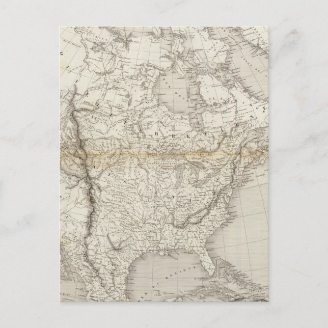 Cartão Postal Mapa da América do Norte (Frente)