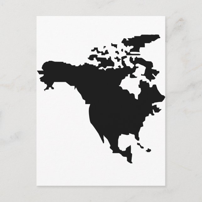 Cartão Postal mapa da américa do norte (Frente)