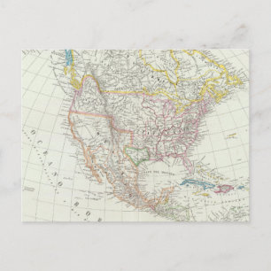 Cartão Postal Mapa da América do Norte