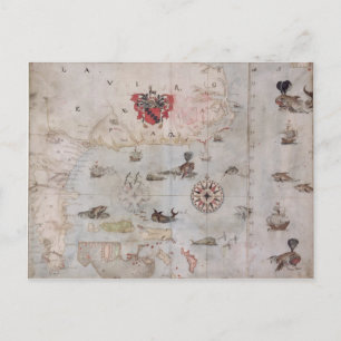 Cartão Postal Mapa da América do Norte Oriental