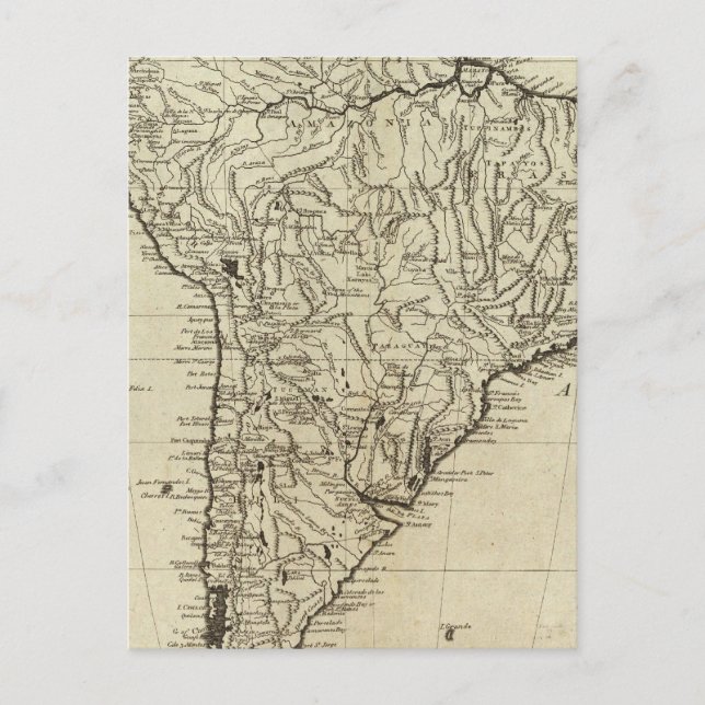 Cartão Postal Mapa da América do Sul (Frente)