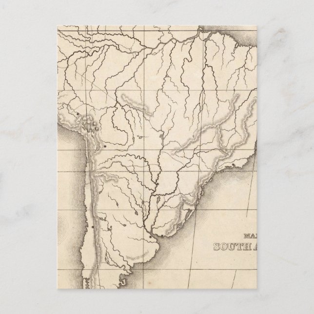 Cartão Postal Mapa da América do Sul (Frente)