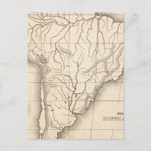 Cartão Postal Mapa da América do Sul