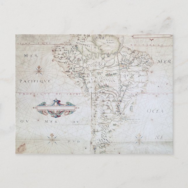 Cartão Postal Mapa da América do Sul (Frente)