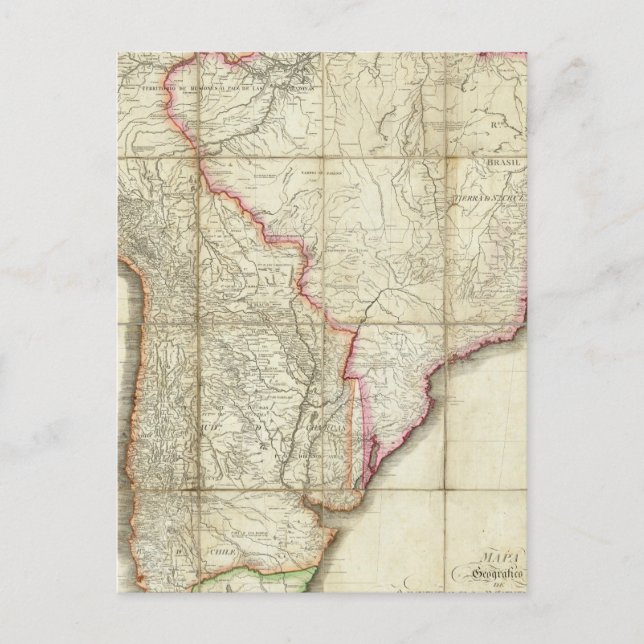 Cartão Postal Mapa da América do Sul 3 (Frente)