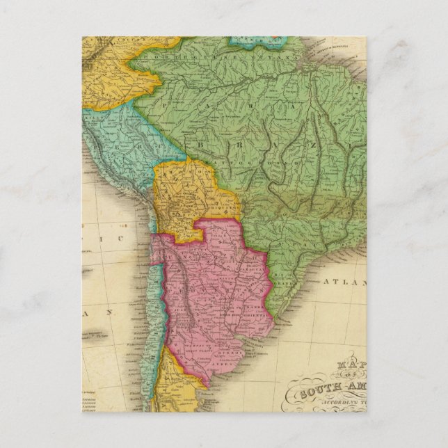 Cartão Postal Mapa da América do Sul 4 (Frente)