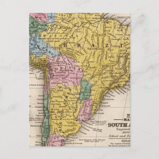 Cartão Postal Mapa da América do Sul 5 (Frente)