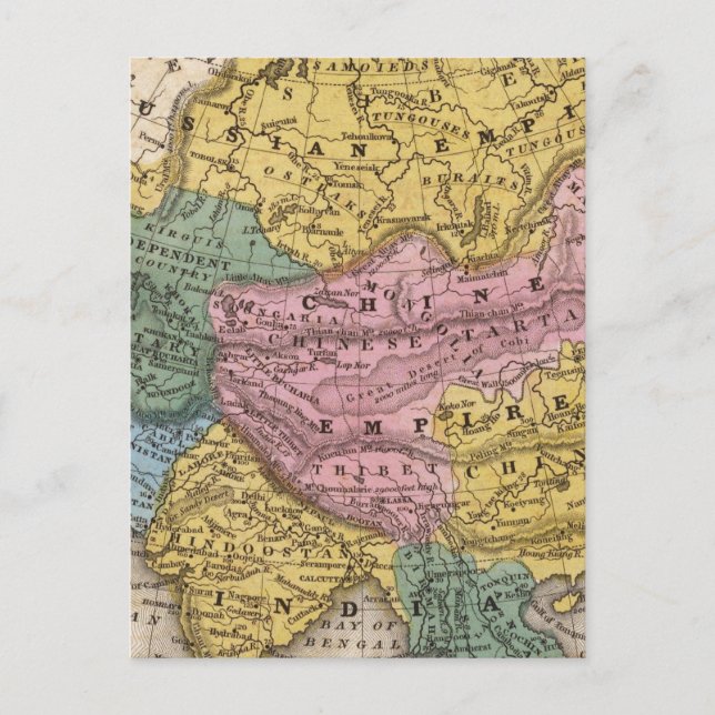 Cartão Postal Mapa da Ásia (Frente)