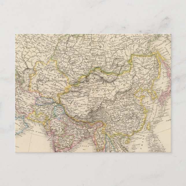 Cartão Postal Mapa da Ásia 2 (Frente)