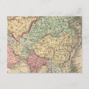 Cartão Postal Mapa da Ásia por Mitchell