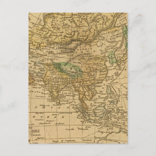Cartão Postal Mapa da Ásia por Worcester