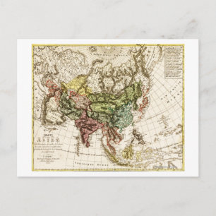 Cartão Postal Mapa da ÁsiaPanorâmicaÁsia 7