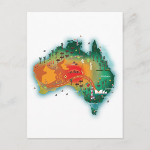 Cartão Postal Mapa Da Austrália