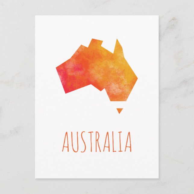 Cartão Postal Mapa da Austrália (Frente)