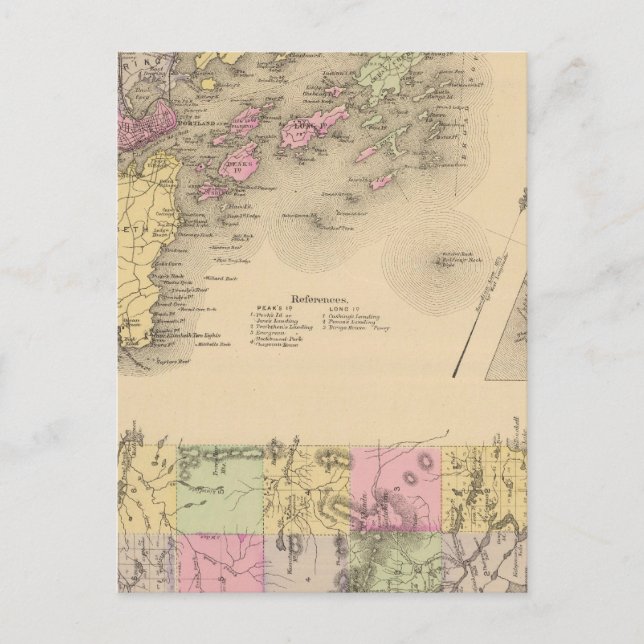 Cartão Postal Mapa da Baía de Casco (Frente)