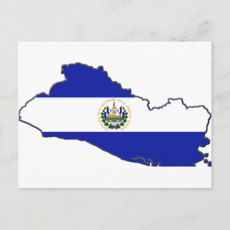 Cartão Postal Mapa da bandeira de El Salvador