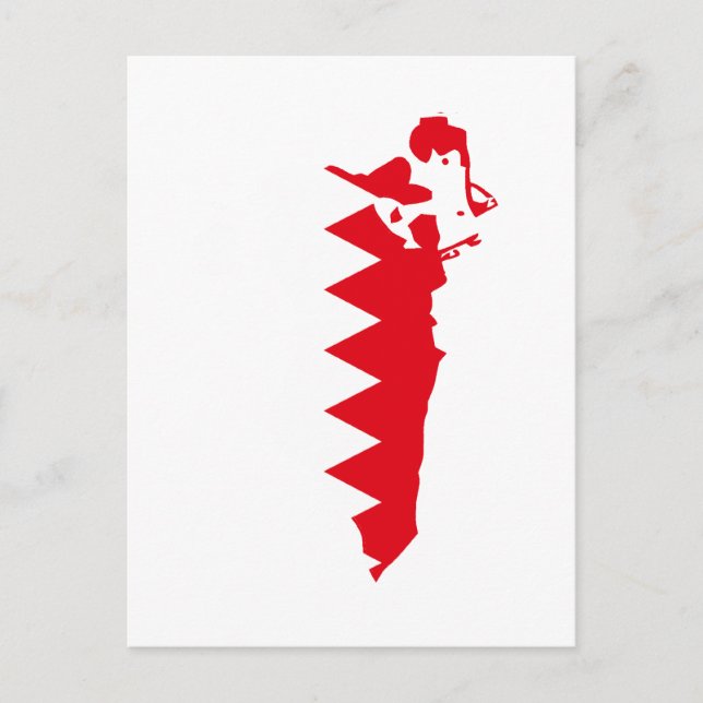 Cartão Postal Mapa da bandeira do Bahrein (Frente)