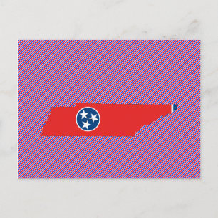 Cartão Postal Mapa da Bandeira do Tennessee