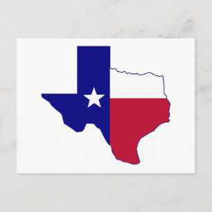 Cartão Postal Mapa da Bandeira do Texas