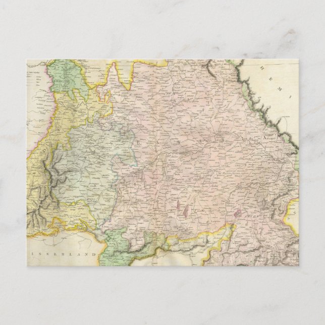 Cartão Postal Mapa da Baviera Alemanha (1814) (Frente)