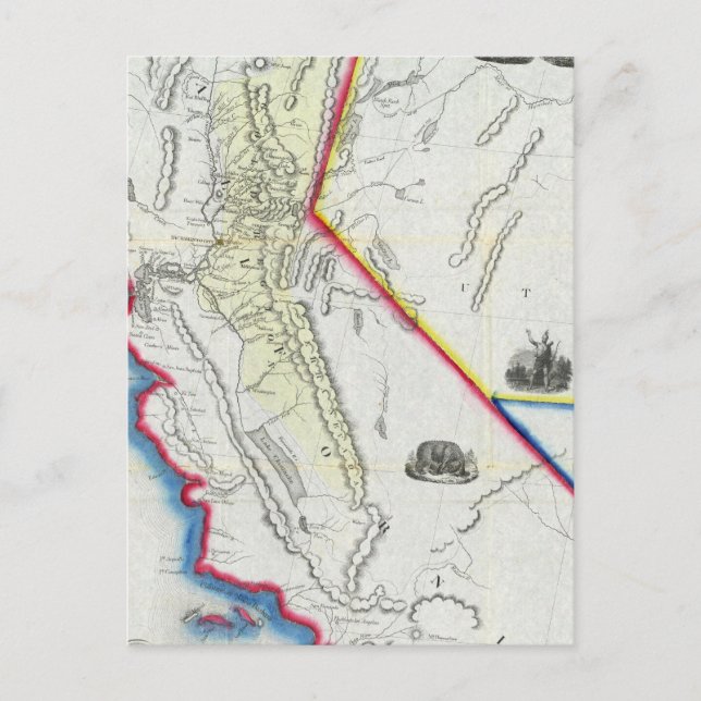 Cartão Postal Mapa da Califórnia (Frente)