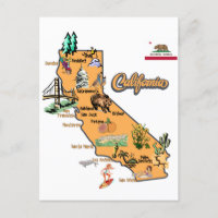 Mapa da Califórnia com Destinos Turísticos