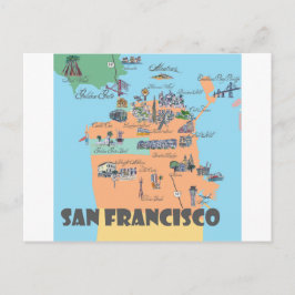 Cartão Postal Mapa da Califórnia em São Francisco