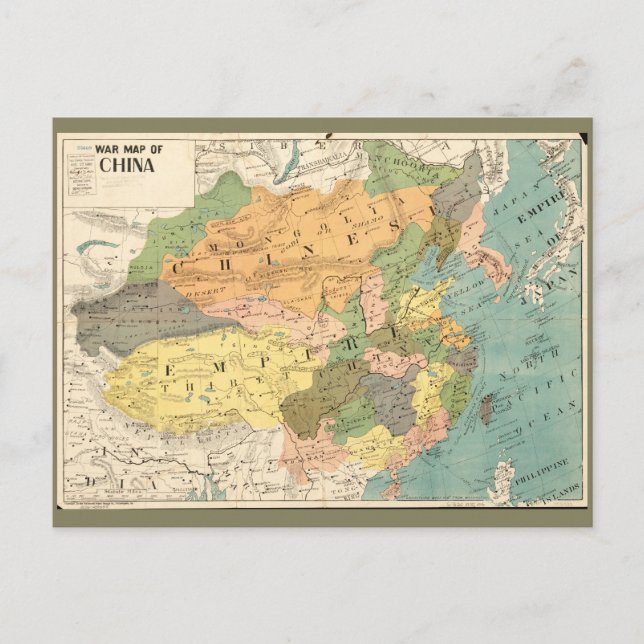 Cartão Postal Mapa da China (1900) (Frente)