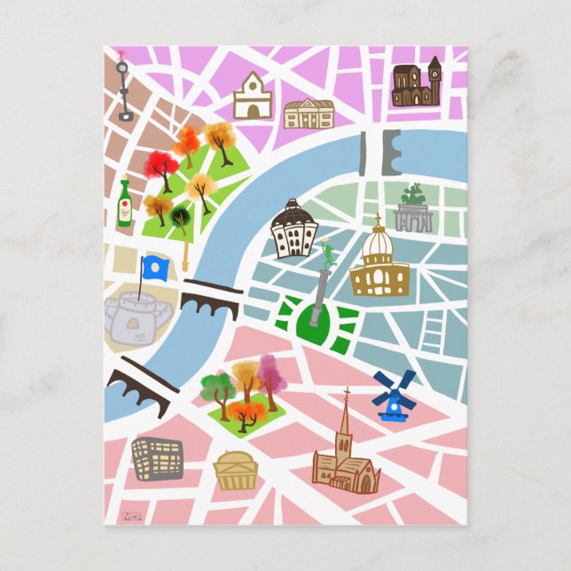 Cartão Postal Mapa da Cidade (Frente)