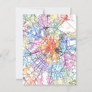 Cartão Postal Mapa da Cidade da Rússia em Moscou