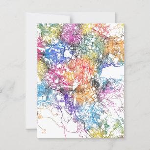 Cartão Postal Mapa da Cidade de Addis Ababa na Etiópia