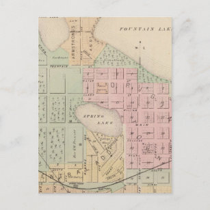 Cartão Postal Mapa da Cidade de Albert Lea, Minnesota