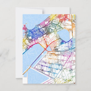 Cartão Postal Mapa da Cidade de Alexandria Egito