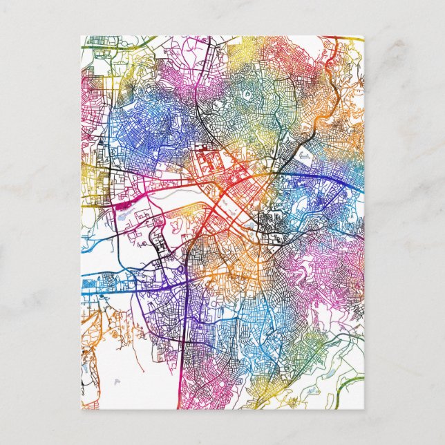 Cartão Postal Mapa da Cidade de Ankara Türkiye (Frente)