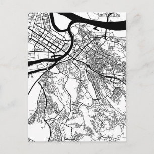 Cartão Postal Mapa da Cidade de Belgrado Sérvia