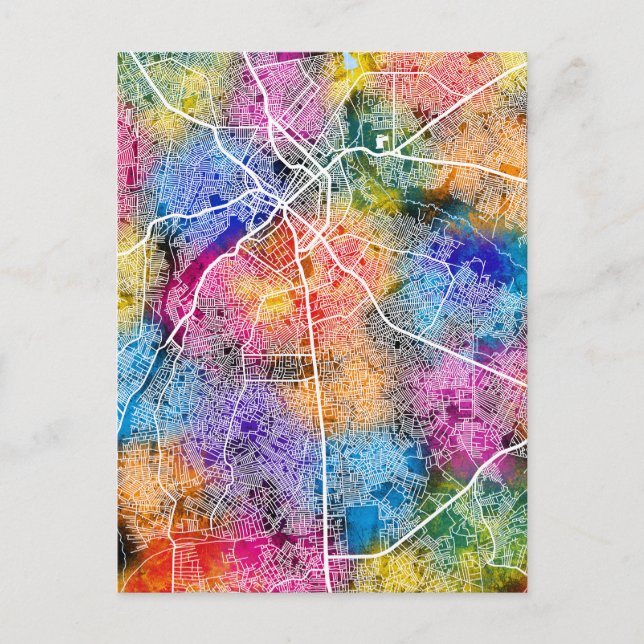 Cartão Postal Mapa da Cidade de Benin, Nigéria (Frente)