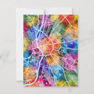 Cartão Postal Mapa da Cidade de Budapeste na Hungria