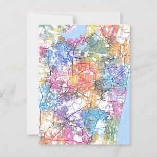 Cartão Postal Mapa da Cidade de Chennai Tamil Nadu