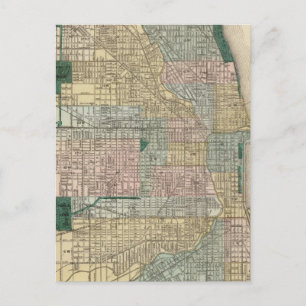 Cartão Postal Mapa da cidade de Chicago